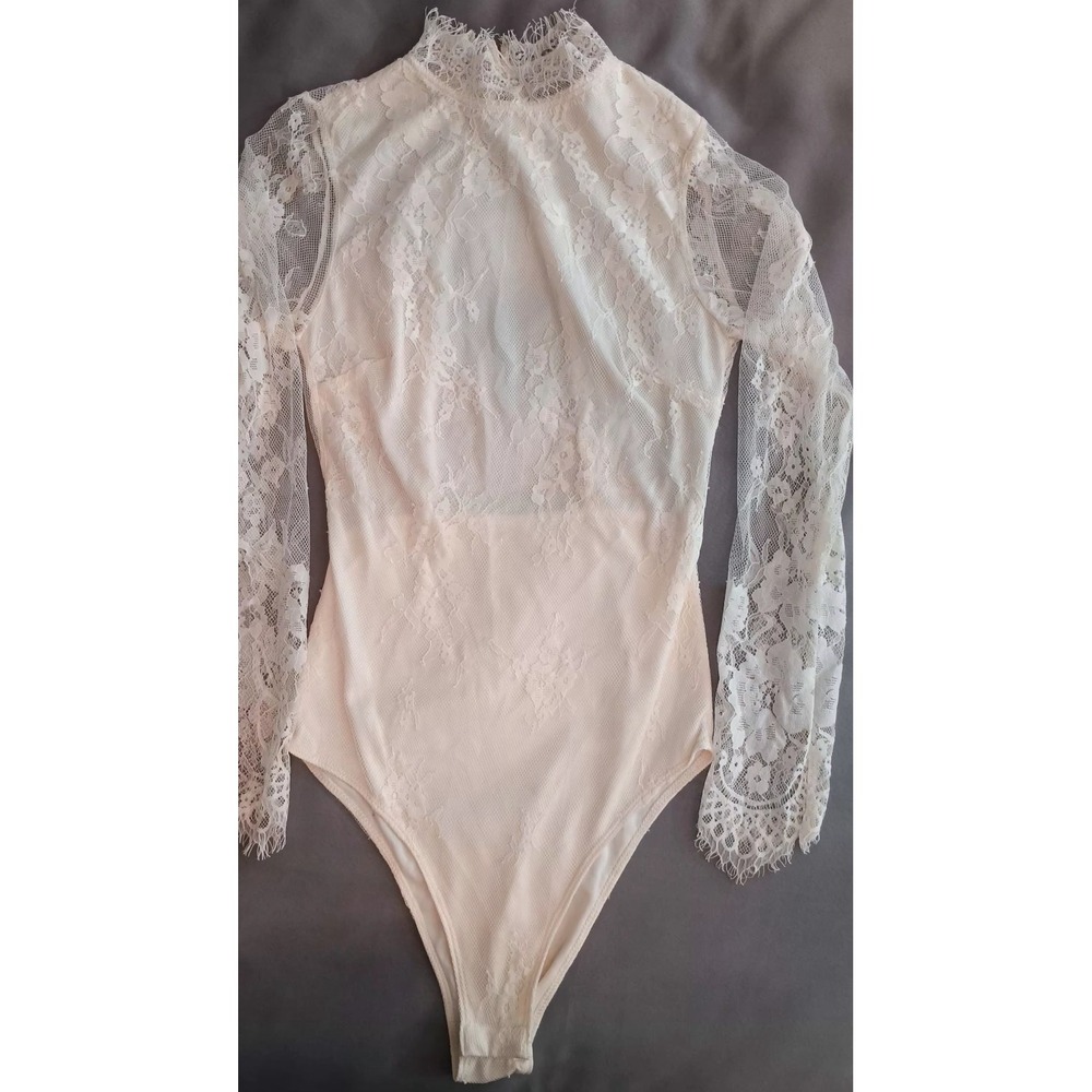 womens Ivory Lace bodysuit XS willow & root coquette Dollete Fairy Cottagecore